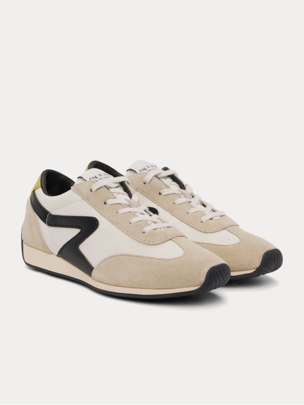 Rag & Bone Women's Retro Runner Slim sneakers in the white/black colorway 10 40